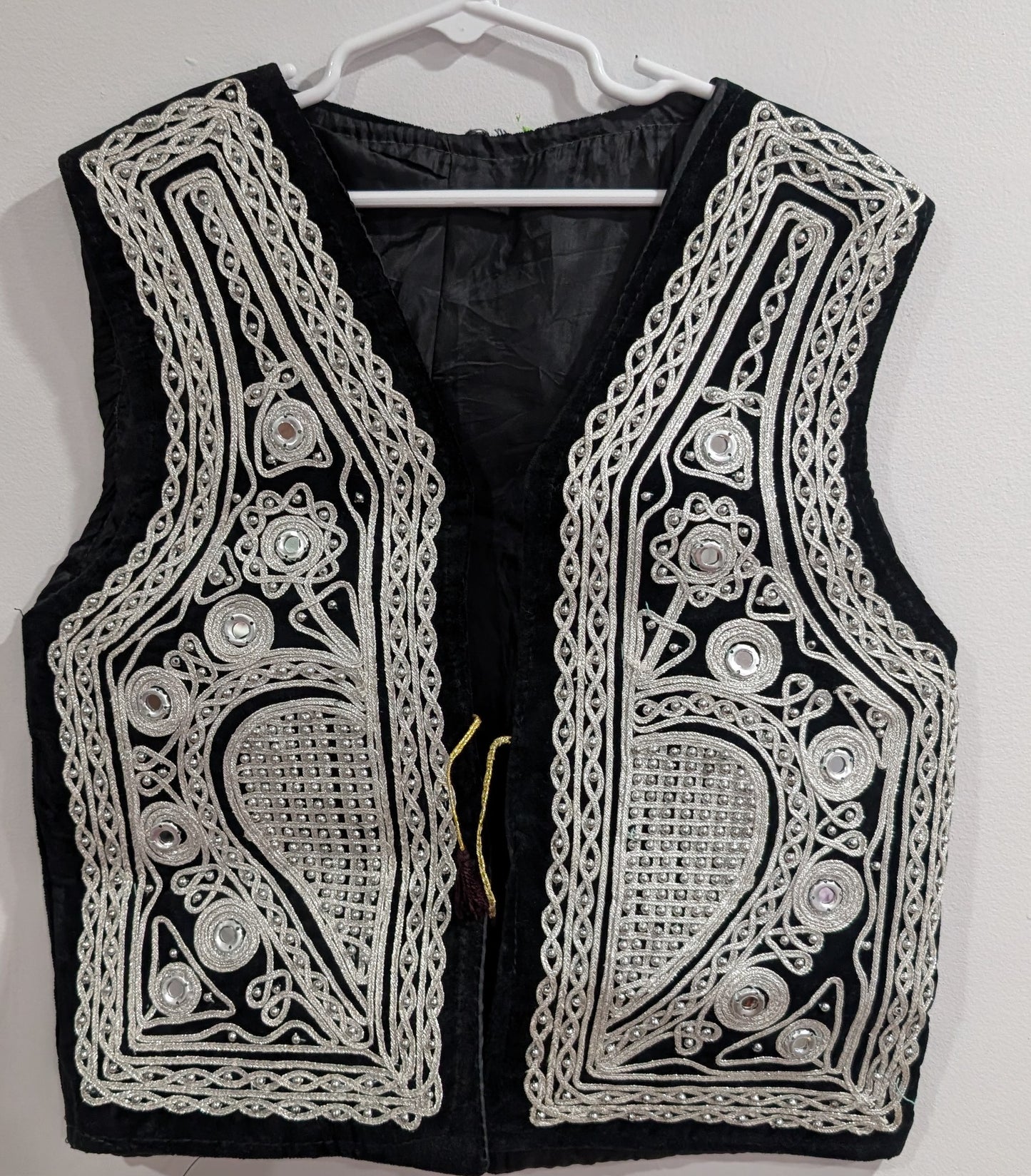 Unisex velvet silver Afghan waistcoat