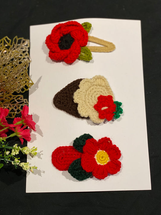 Trendy hand crochet pins