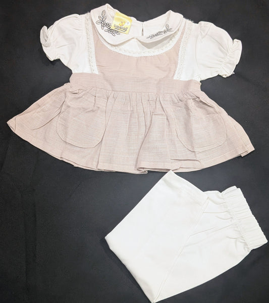 Stylish embroidered frocks for kids, with pants