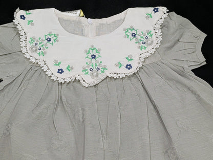 Stylish cotton embroidered frock and pajama sets for baby girls