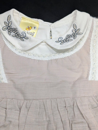 Stylish embroidered frocks for kids, with pants