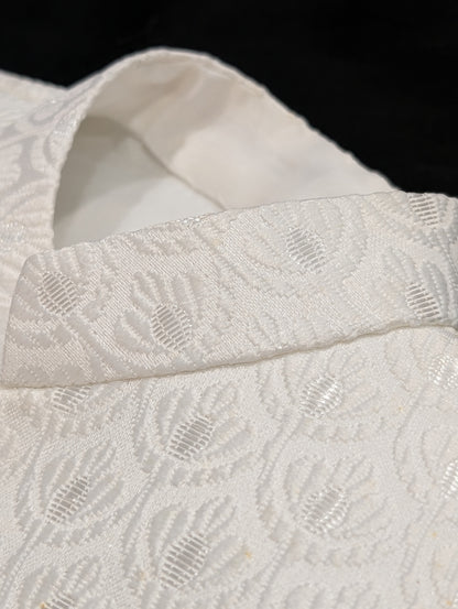 Boys embroidered cream jamawar waistcoat