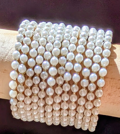 White pearl bangles