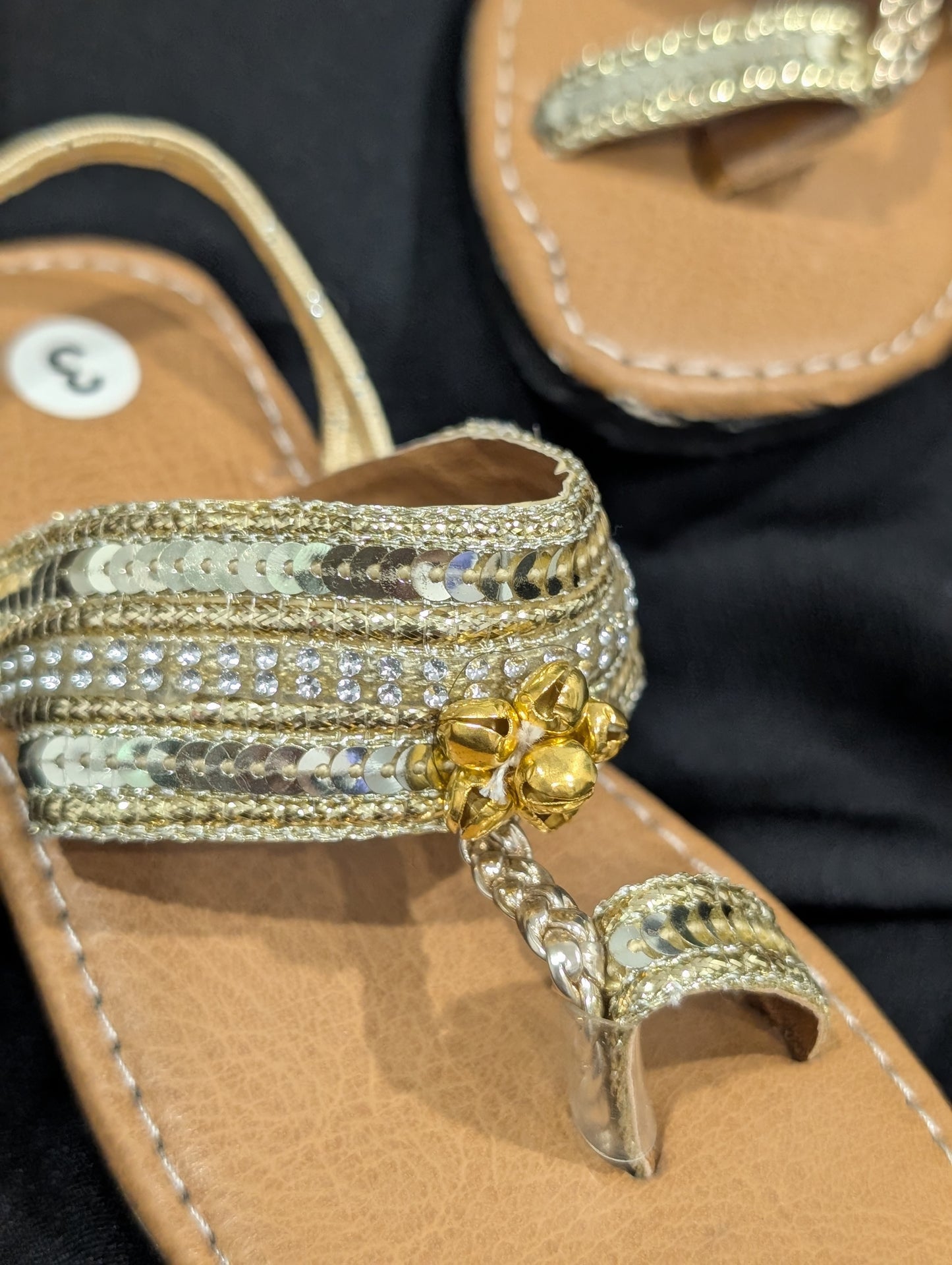 Girls' golden traditional footwear