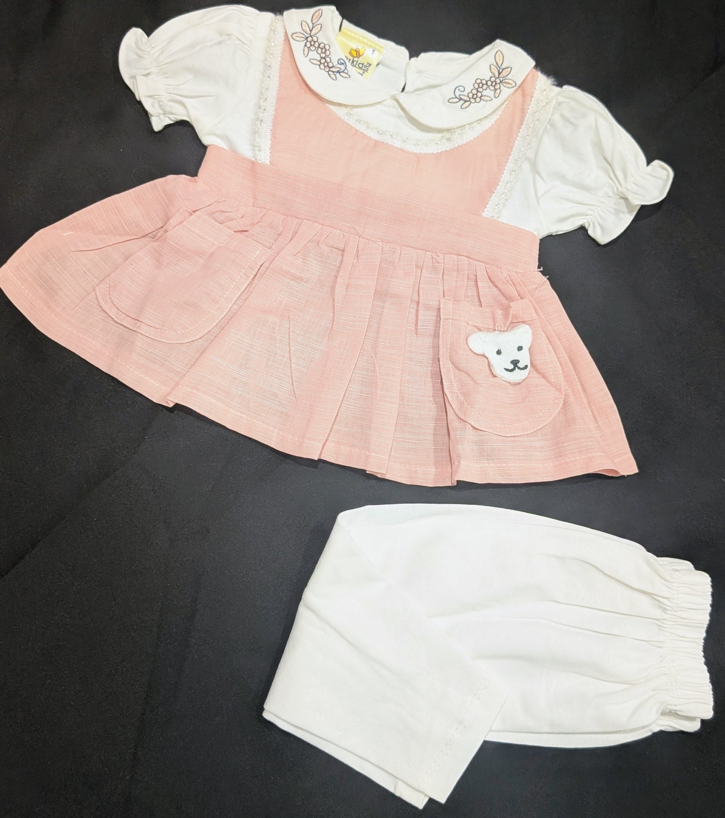 Stylish embroidered frocks for kids, with pants