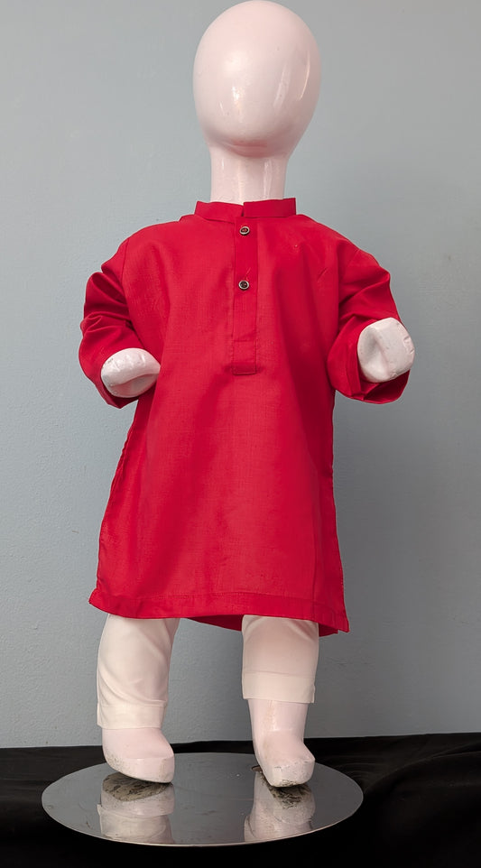 Infant cotton kurta with white trouser