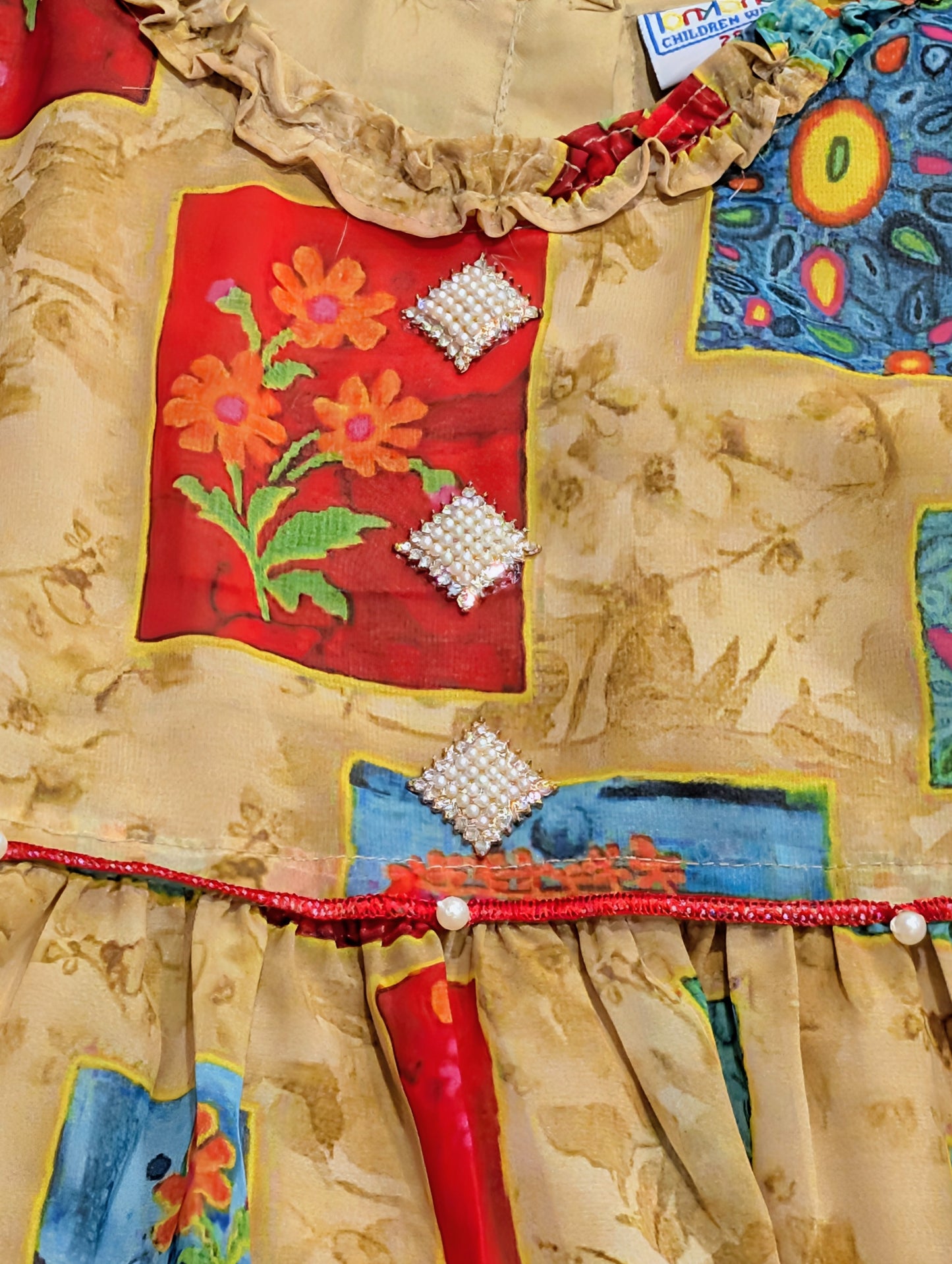 Girls Shafoon Floral Print Multicolored Maxi