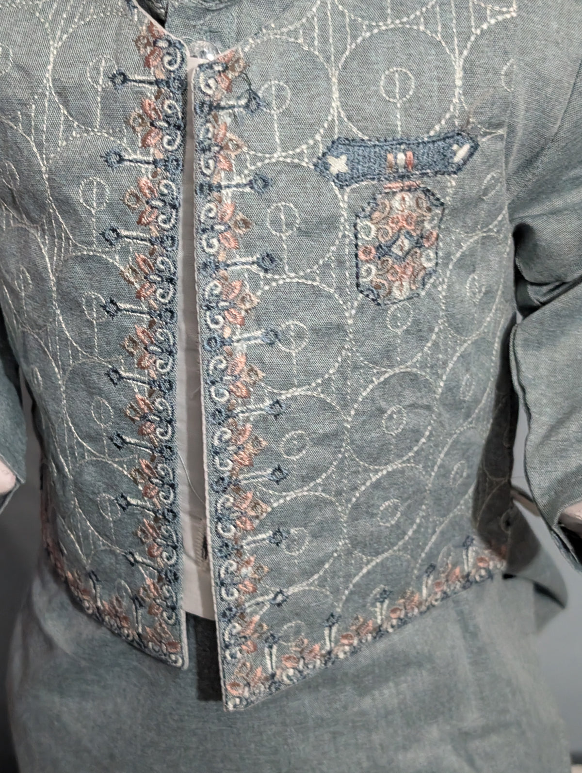Baby boy/embroidered viscose kurta pyjama with embroidered Waistcoat