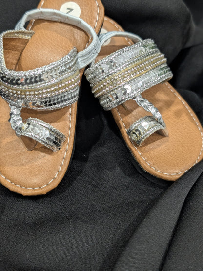 Girls' silver traditional footwear