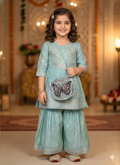 Butterfly motif shimmery bags for girls