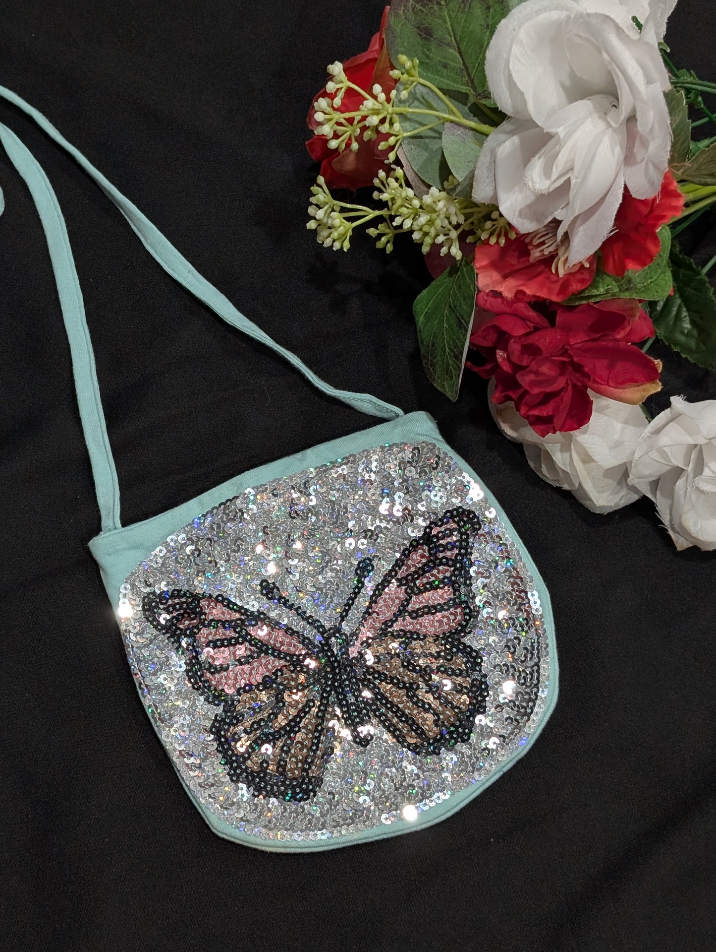 Butterfly motif shimmery bags for girls