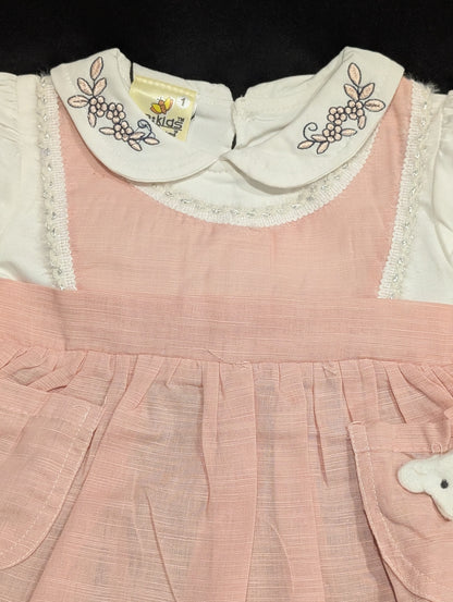 Stylish embroidered frocks for kids, with pants