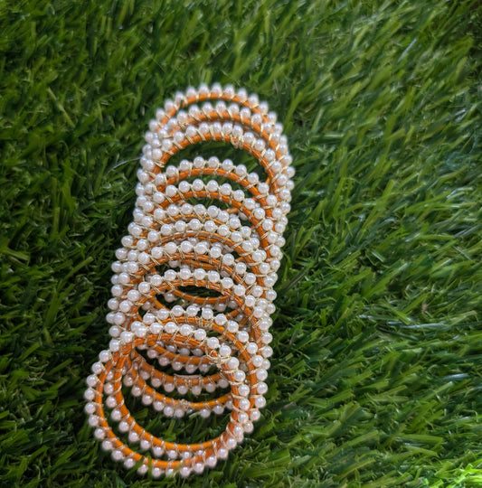 White pearl bangles