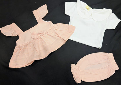 Baby girl cotton frocks and pant sets with inner