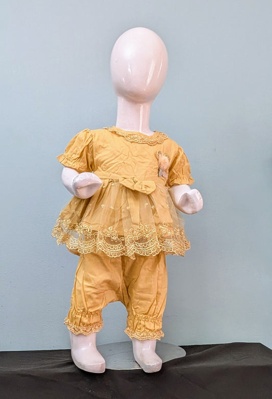 Infant lawn frock with trouser