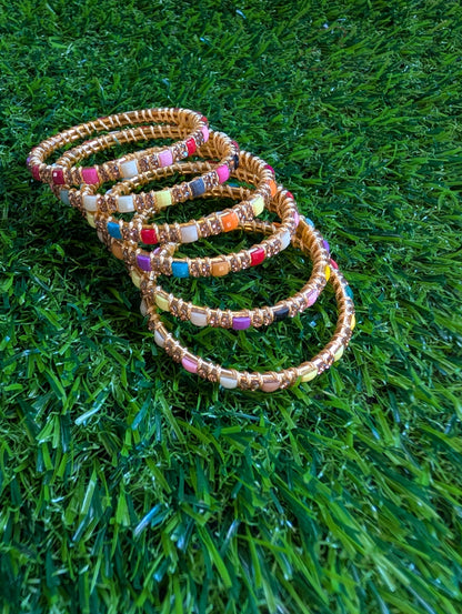 Multi beads thread bangles