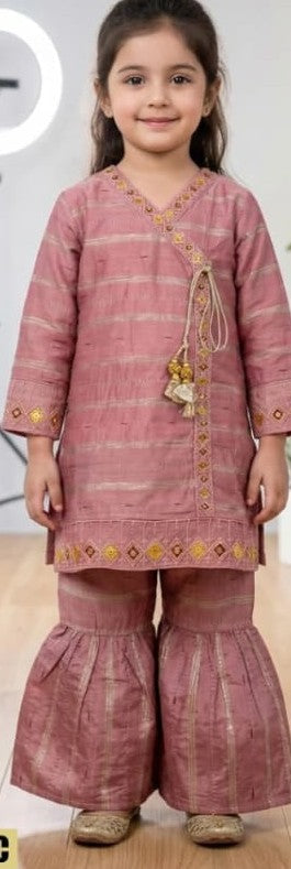 Girls paper cotton+zari embroidered shirts and gharara