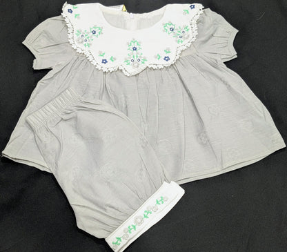 Stylish cotton embroidered frock and pajama sets for baby girls