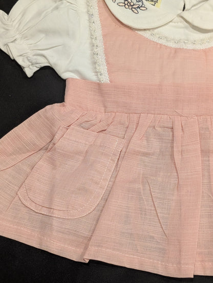 Stylish embroidered frocks for kids, with pants